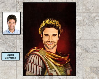 Personalized Alexander the Great Painting Portrait Photo Gift With, Custom illustration Cartoon Portrait, Alexander III of Macedon