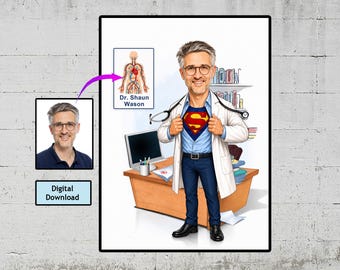 Individuell gestalteter Superarzt: Einzigartiges Ruhestandsgeschenk (Digitaler Download)