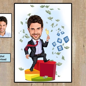 Custom Boss Caricature from Photo, Boss Gift for Men, Boss Cartoon, Funny Boss Caricature, Boss Caricature, Gift for Boss, Boss Digital Gift