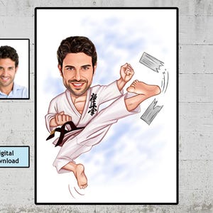 Personalized Karate Cartoon, Caricature Portrait,Custom Gift, Karate Portrait,Karate Gift, Martial Arts Gift, Kung Fu Gift, Digital Download