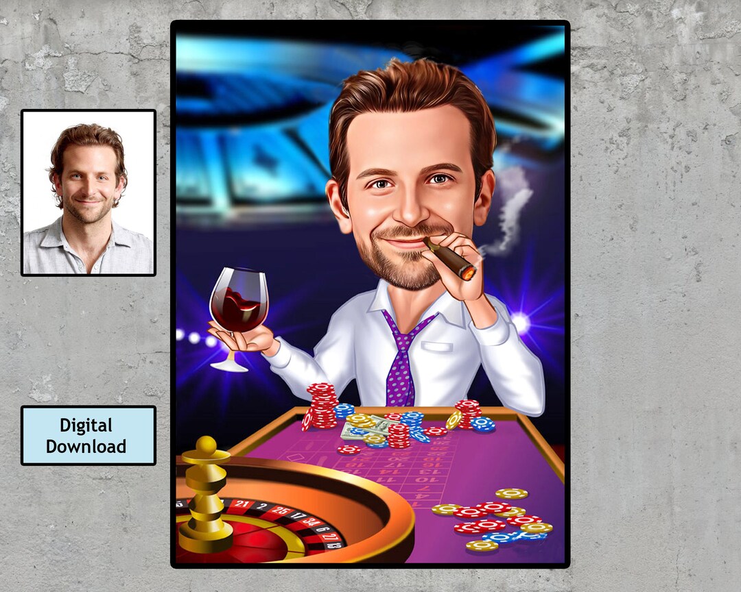 Customized Roulette Card Custom Roulette Player Cartoon Portrait: Personalized Poker Caricature ...