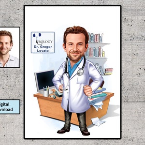 Urologie chirurg Karikatuur, urinechirurg, nierchirurg cadeau, urologie cartoon, verpleegkundige urologie, verpleegkundige urogynecologie, nefroloog