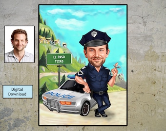 Custom Police Officer Caricature Gift (Digital Download)