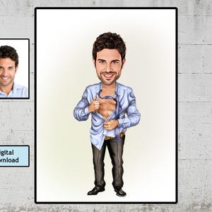 Personalized Boss Caricature Gift: Funny CEO Portrait (Digital Download)