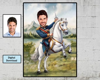 Custom Renaissance Royal Portrait: Personalized King Artwork (Digital File A3 Size)