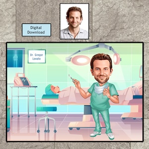 Custom Surgeon Caricature Gift (Digital Download)
