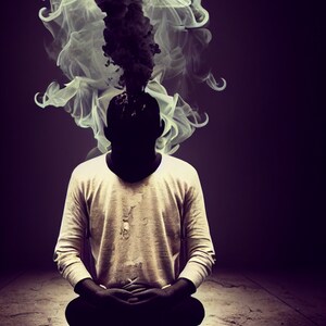 Dark thoughts, depression, wallpaper, digital art, AI-generated, art, sofort download, HD, detailed