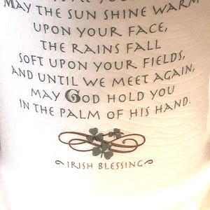 Crackle Glazed Ceramic Mug, Celtic Blessings