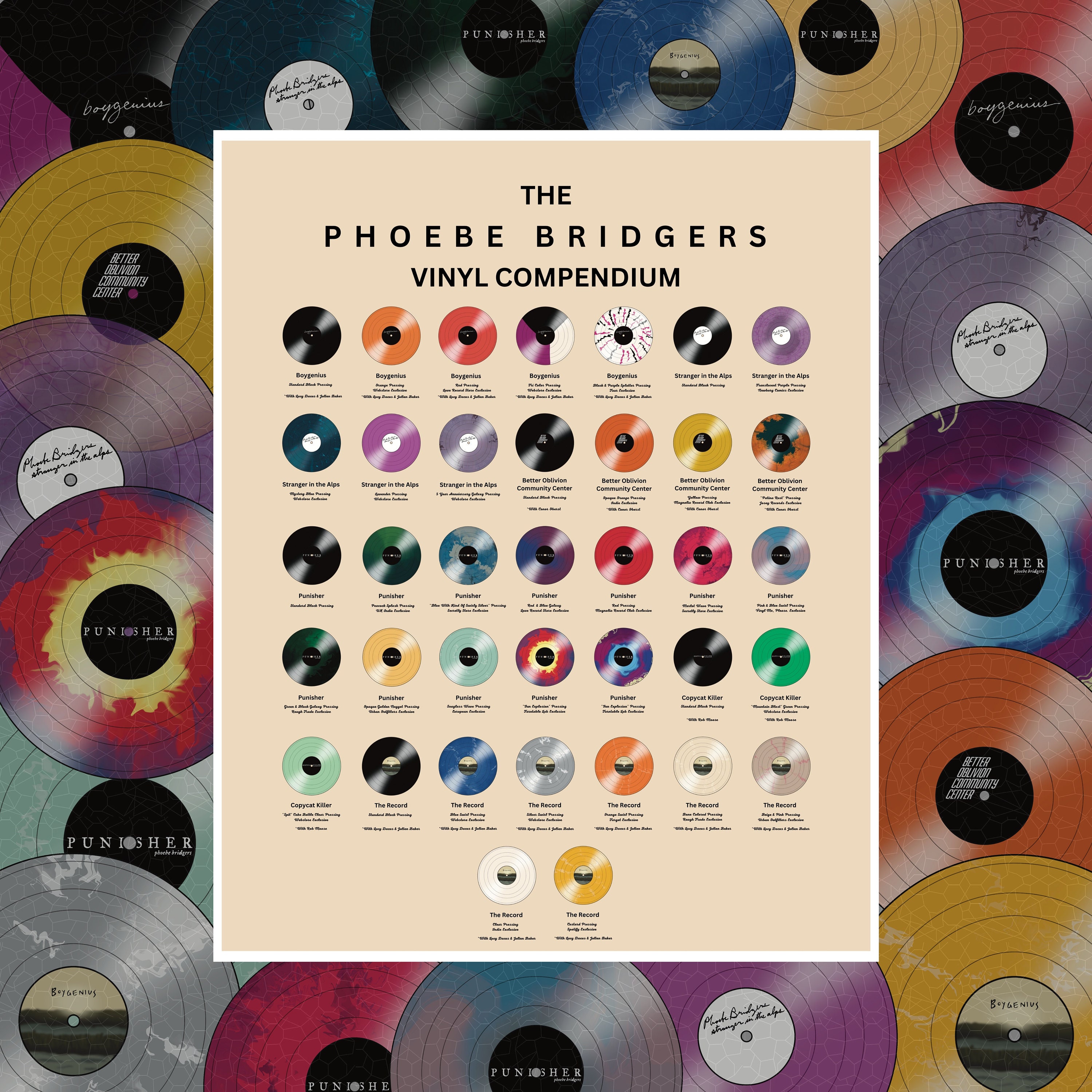 Phoebe Bridgers ‎– Punisher Exclusive Club Edition Blue Silver Swirl Vinyl  LP
