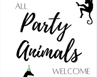 Wild/ Safari/ Jungle Theme Party Signage
