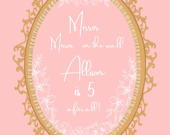 Personalized Princess Party Sign