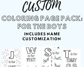Custom Coloring Page Pack : Assorted for Boys