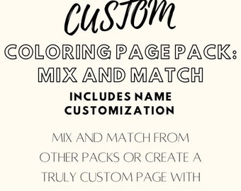 Customized Coloring Page Pack: Mix and Match