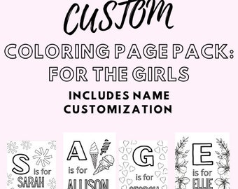 Custom Coloring Page Pack : Assorted for Girls