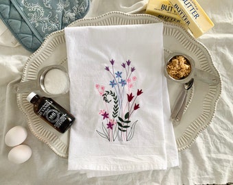 Keuken Thee Handdoek- Grillige Bloemen