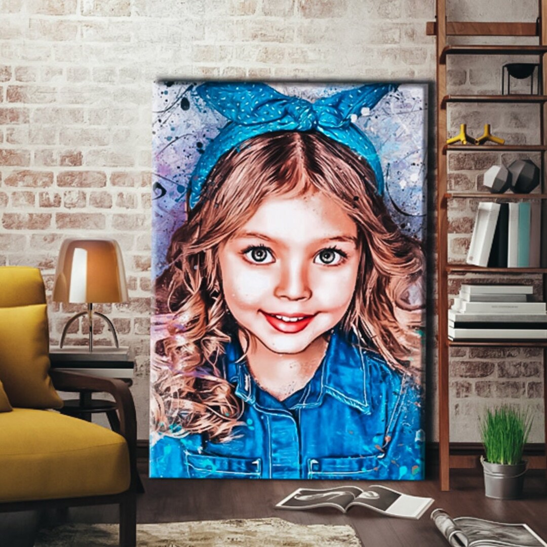 Picture on Canvas Custom Portrait Photo Framed Couple Portrait Wall Art ...