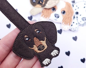 Dachshund Dog Keyring | Digital embroidery file | ITH | Instant download