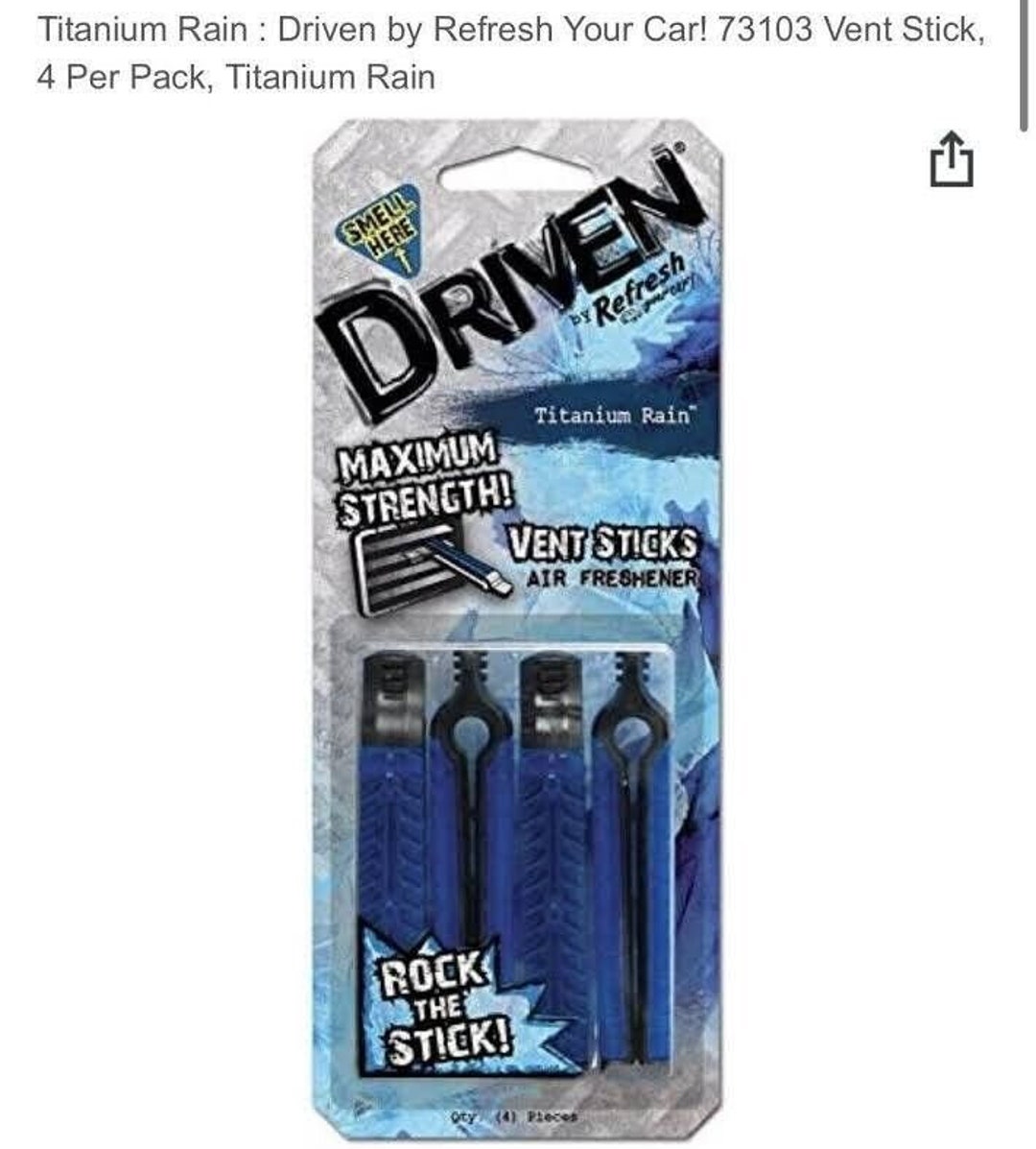 4 Driven Refresh AC Vent Stick Air Freshener Scent TITANIUM RAIN Etsy