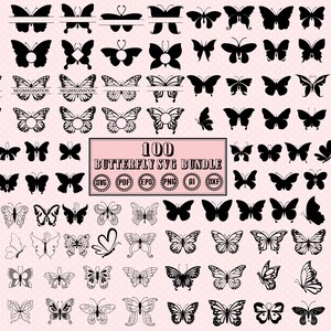 Bundle Svg papillons volants, png papillon, papillon Svg, Svg en couches, mise en page, essaim de papillons svg, couper des fichiers pour Cricut, Silhouette