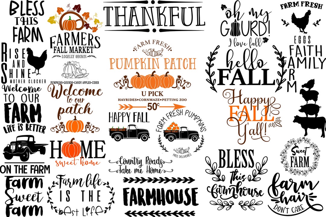 25 Designs Farmhouse Sign Svg, Farmhouse SVG Bundle, Family Quotes Svg ...