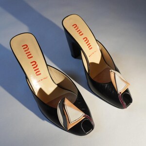 Vintage 1990s Miu Miu Heels, 90s Miu Miu Designer Glitter