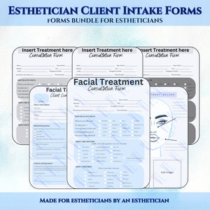 Formulários de admissão para esteticista | Formulários de consentimento para esteticista, formulário de consulta para esteticista, formulário de consulta facial