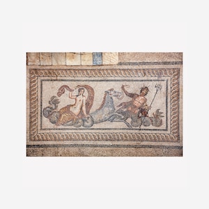 Poseidon mosaic, Ruins, Ephesus, Turkey, Roman Period, 2:3 Ratio, Wall Art, Digital Download, Travel, Mythology
