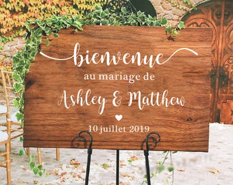 Willkommensschild Hochzeit Aufkleber | Benutzerdefinierte Brautparty Zeichen | Hochzeit Eingangsschild | Hochzeit Signage Aufkleber | Hochzeit Dekor | Mr und Mrs Zeichen Aufkleber