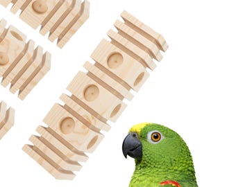 Bird Toy Parts | Extra-large chunky and grooved pine blocks | Set of 3
