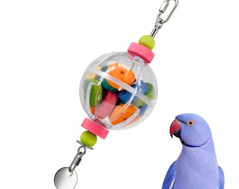 Parrot Foraging Puzzle Toy | Refillable Foraging Ball on Jangly Pole™ | Small