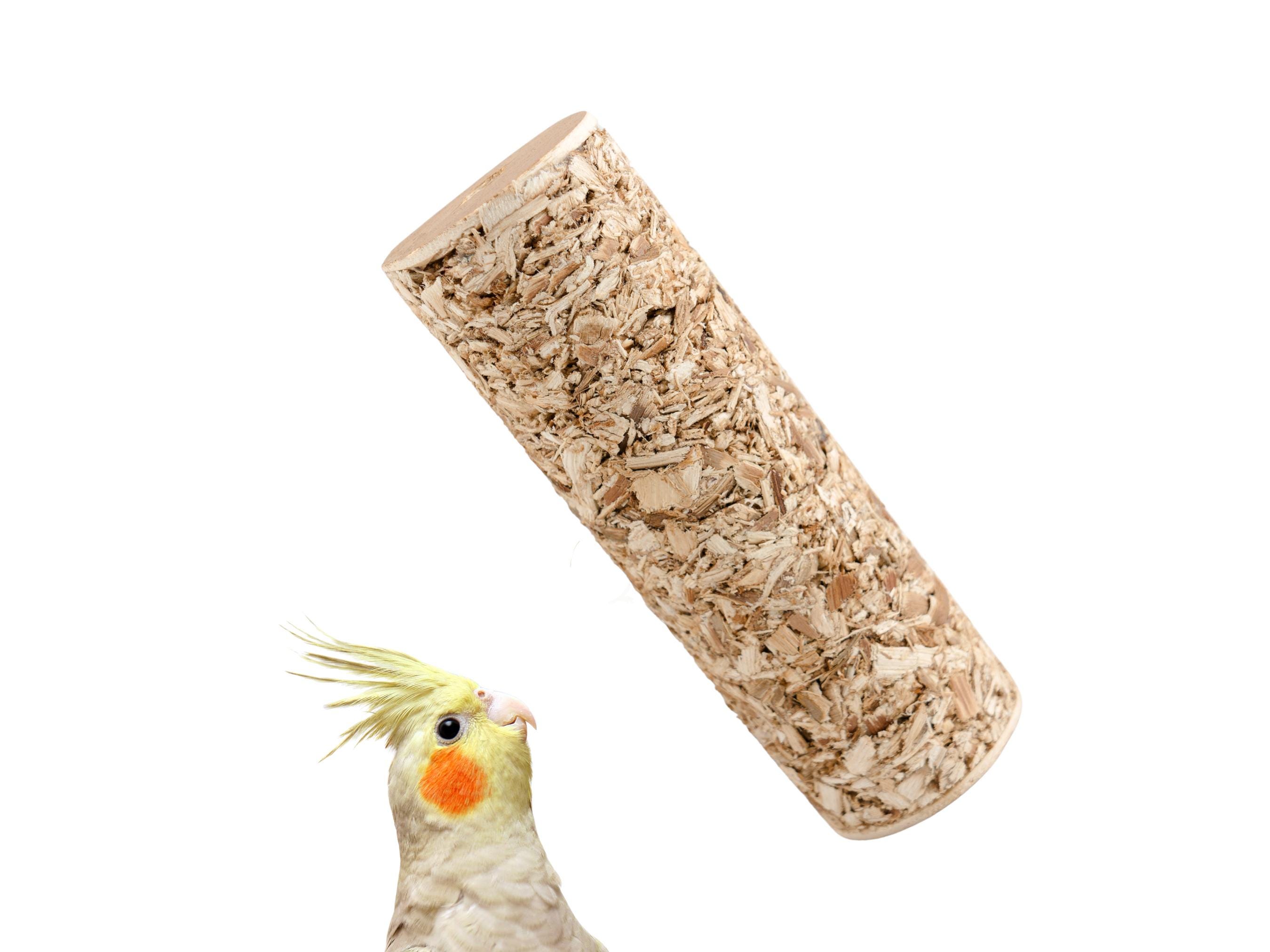 Palm Shred Block - Set of Three - Natural and chewable palm frond bird toy parts and pole refills - Medium