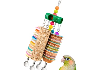 Gangly Jangly™ | Refillable bird toy platform toy with palm shredders & wood blocks | Small-Medium