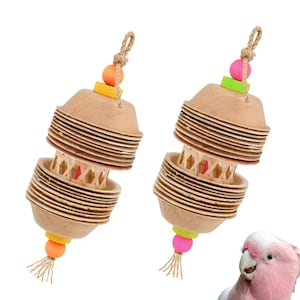 Parrot Foraging Toys: Palm Leaf & Bamboo Shredders - Set of 2