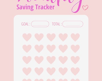 Printable monthly savings trackers, 5 versions