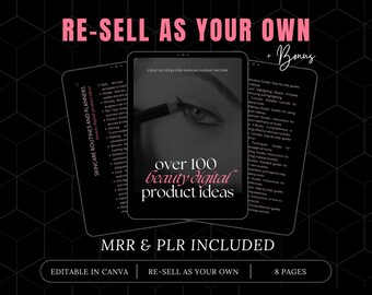Beauty Digital Product Ideas eBook MRR,  master resell rights ,private label rights, DFY ebook, PLR digital products, sell on etsy,