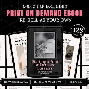 Print on Demand eBook MRR, master resell rights, private label rights, PLR guide, PLR digital products, sell on etsy, Passive income