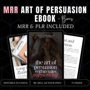 Direitos de revenda master do eBook Art of Persuasion, direitos de marca própria, ebook PLR, produtos digitais PLR, venda no Etsy, ebook DFY