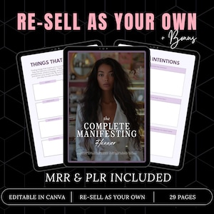The Kompletter Manifestations Planer MRR, Master Reselling Rechte, Handelsmarkenrechte, plr ebook, PLR digitale Produkte, verkaufen auf etsy, DFY ebook