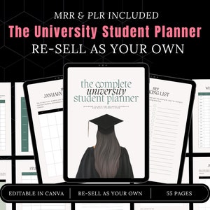 Universität Studentenplaner MRR, Master Wiederverkaufsrechte, PLR digitale Produkte, PLR Planer, Eigenmarkenrechte, verkaufen auf etsy, passives Einkommen
