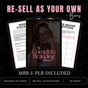The Kompletter Branding Planner Master Reselling Rechte, Eigenmarkenrechte, plr ebook, PLR digitale Produkte, verkaufen auf etsy, DFY ebook
