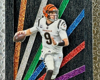 JOE BURROW Karta z grafiką na zamówienie Cincinnati Bengals Kolekcjonerska karta handlowa Ręcznie wykonany element wystawowy Kto Dey