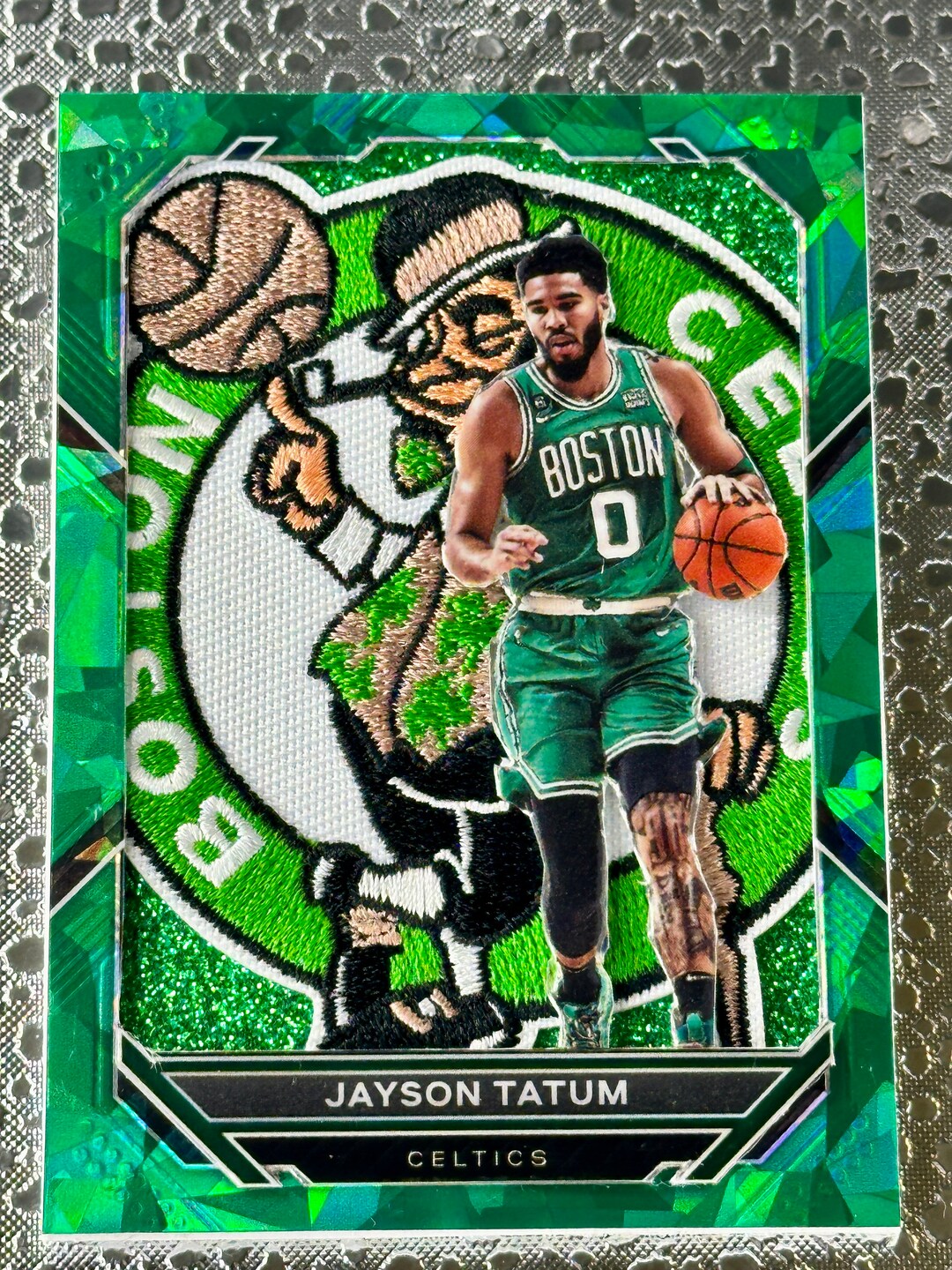 JAYSON TATUM Custom Art Patch Card Boston Celtics Display Card Sports Art Handmade Trading Card