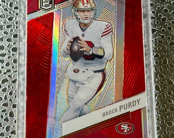 BROCK PURDY Custom Art Card San Francisco 49ers Display Trading Art Card Sports Art Hand Embossed and Painted Gift Sports Fan