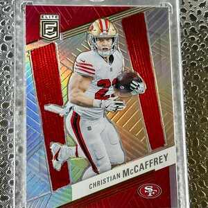 CHRISTIAN McCAFFREY Custom Art Card San Francisco 49er&#39;s Display Trading Art Card Sports Art Hand Embossed and Painted Gift Sports Fan