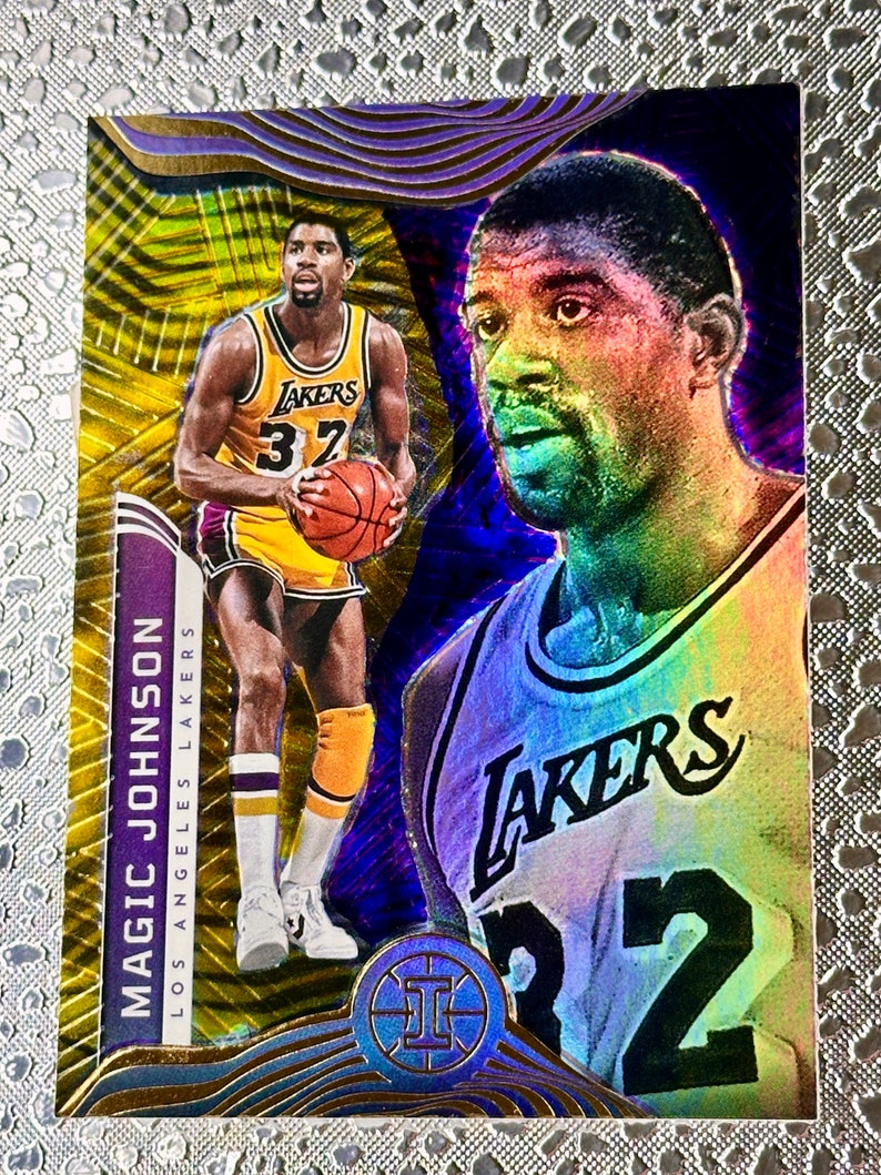 MAGIC JOHNSON Custom Art Card Los Angeles Lakers Display Trading Art Card Sports Art Hand