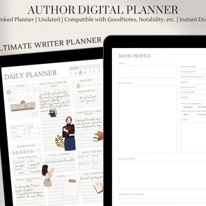 Planificateur d&#39;auteur | Écriture de roman | Planificateur d’écrivains | Planificateur numérique pour GoodNotes, Notability, etc. | Cahier de planification et organisateur de livres