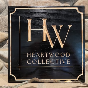 Professional Custom Solid Wood Business Sign