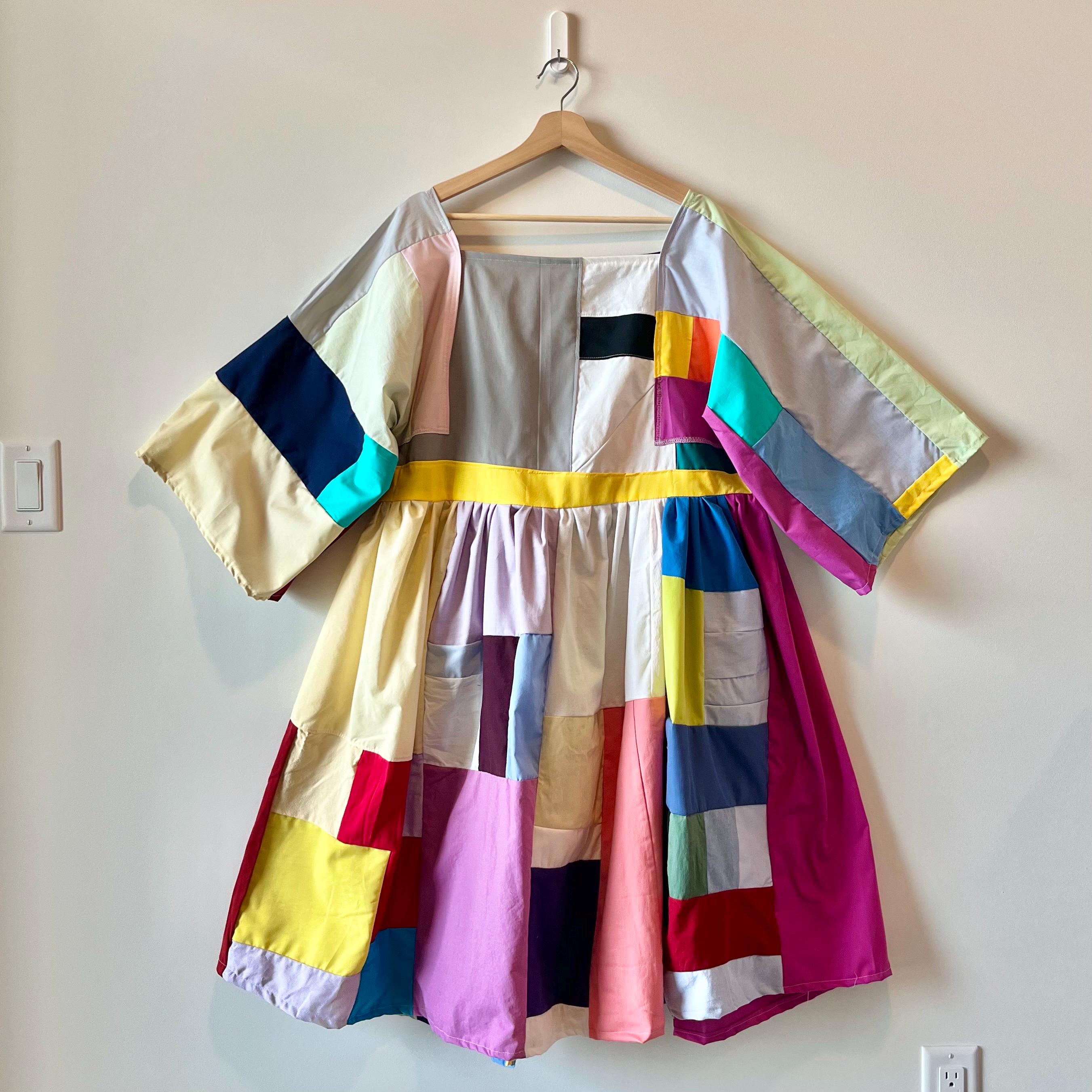 Handmade Quilted Patchwork Colorblock Dress SKU 10094 - Etsy