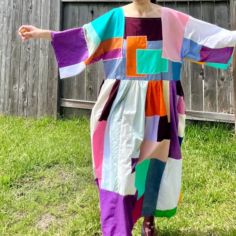 Handmade Quilted Patchwork Colorblock Dress SKU 05112 - Etsy
