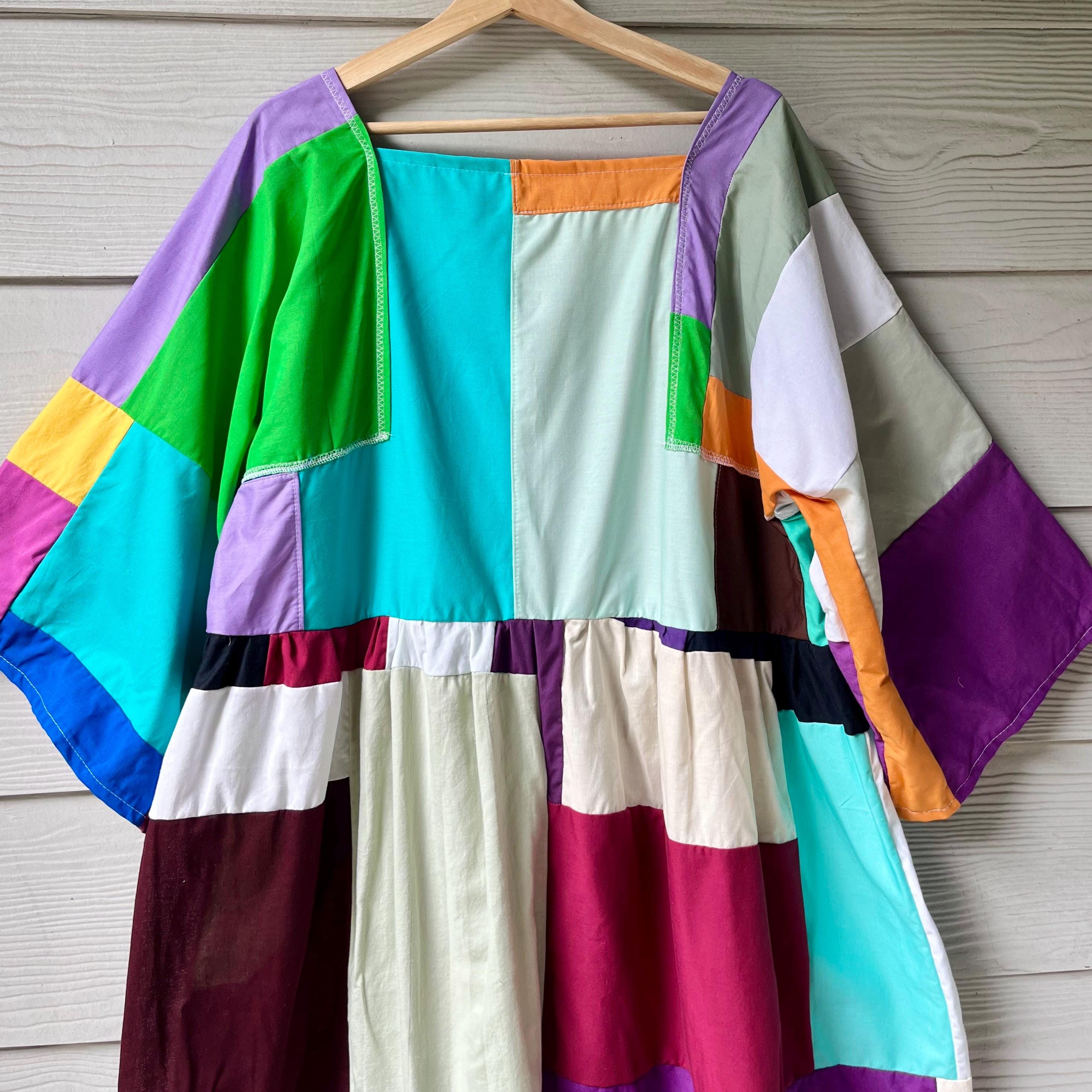 Handmade Quilted Patchwork Colorblock Dress SKU 09045 - Etsy